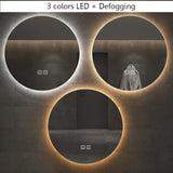 40/50/60CM Runder Smart Hotel Schlafzimmer Anti-Beschlag Dekorativer Spiegel LED Badezimmerspiegel 3 Farbe Einstellbar