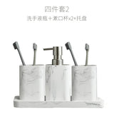 Vierteiliges Badezimmer-Accessoire-Set – Marmoroptik