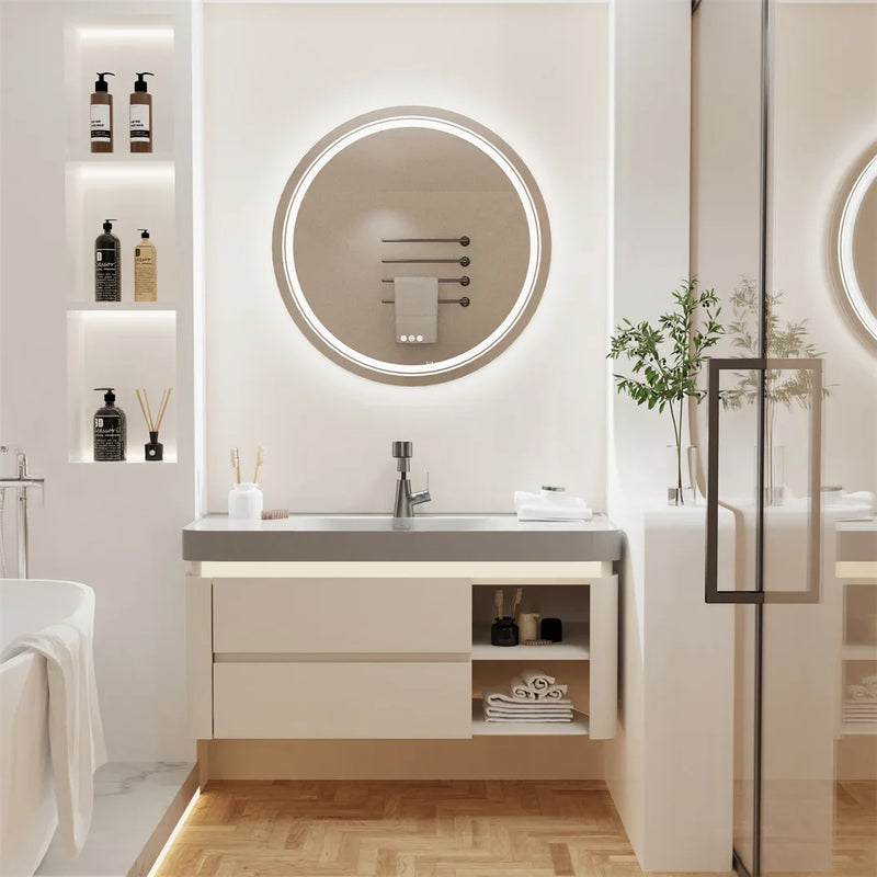 LUVODI Runder Smart LED Badezimmerspiegel