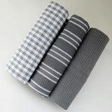 3-teiliges Küchenhandtuch-Set aus Baumwolle – 100% Baumwolle | 45x60 cm | Grau | Saugfähig & Strapazierfähig