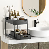 SlideEase 2-stufiger Organizer – Ausziehbarer Untergiebel-Organizer mit Korb, Haken und Bechersystem
