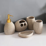 NordicResin Luxus Badezimmer Set – Lotionflasche, Seifenschale, Mundspülbecher & Zahnbürstenhalter