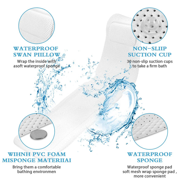 HydroComfort Rutschfeste Badewannenmat mit Kissen