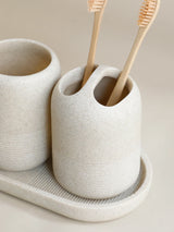 5-teiliges Badezimmer-Accessoire-Set | Beige & Grau