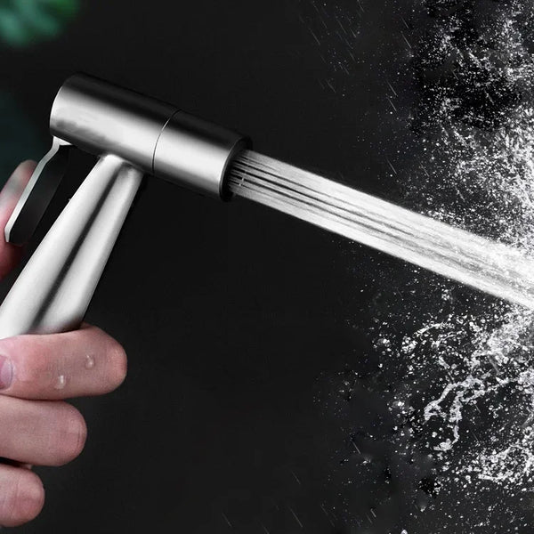 PureJet Handbrause für Toilette – Handbidet aus Edelstahl – Selbstreinigend, wandmontiert & kraftvoller Wasserstrahl