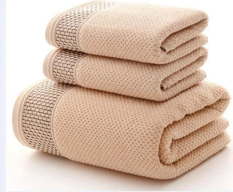 3-teiliges Luxus-Handtuchset | 100 % gekämmte Baumwolle | Jacquard-Stickerei