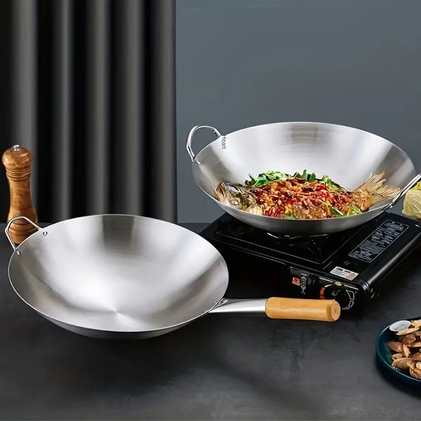 ChefMaster – Großer Edelstahl-Wok mit Doppelgriffen
