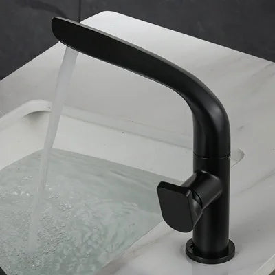 AquaLux Waschtischarmatur – Schwenkbarer Luxus Kalt-Warm-Wasserhahn mit Messinggehäuse