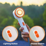 GlowShower 2025 – Tragbare Campingdusche mit LED & Akku | Für Outdoor, Auto, Garten & mehr