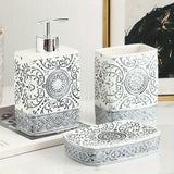 4-teiliges Badezimmerset aus Keramik | Boho Chic
