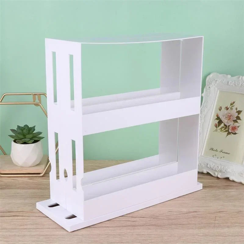 TurnEasy 2-stufiges drehbares Gewürzregal – Multifunktionales Organizer-Regal für Küche und Bad