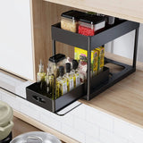 SlideEase 2-stufiger Organizer – Ausziehbarer Untergiebel-Organizer mit Korb, Haken und Bechersystem