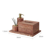 Rubèra Rotes Travertin Badezimmer-Set – Vintage Naturstein Eleganz
