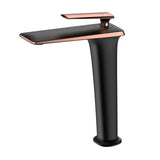 Luxus Waschtischarmatur Schwarz Roségold Weiß – Einhebelmischer | Warm- & Kaltwasser | Elegantes Bad Design