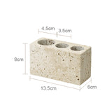 TraveraStone Luxury Travertin Badezimmer-Accessoires Set – Elegantes Naturstein Bad-Set mit Seifenspender, Zahnbürstenhalter & Tablett