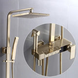 Thermostatische Doucheset – Geborsteld Goud | Messing & ABS | Verstelbare Hoogte | 20 Inch Vierkante Douchekop