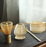 ZenTee Matcha-Zeremonienset – Traditionelles Matcha-Teeset aus Keramik und Bambus | Authentischer Teegenuss | 4-teiliges Matcha-Zubehör