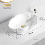 Ovales Keramikwaschbecken mit Marmormuster – Tischmodell | Leichtes Luxusdesign | 12L