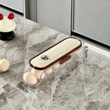 FrischeEi Rollender Eierhalter – Mehrstufiger Eierorganizer für Kühlschrank | Automatischer Eier-Spender | Stapelbare Eieraufbewahrung