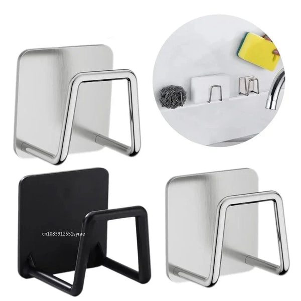 StickDry Edelstahl-Schwammhalter – Selbstklebender Organizer für Spüle & Küchenzubehör