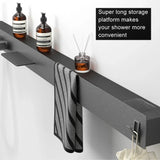 Superluxuriöses Duschsystem zur Wandmontage mit Ablage und Handtuchhalter – Gebürstetes Gun Grey