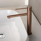 GoldLinea Hocharmatur Waschbecken – Gebürstetes Gold Wasserhahn Edelstahl | Einhebel Mischbatterie Warm & Kalt | Elegantes Baddesign