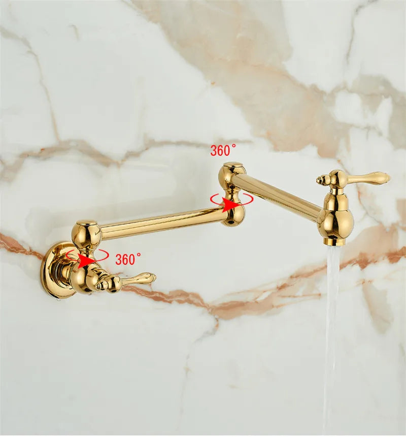 RoyalPour – Luxus Wandarmatur Gold Ausziehbarer Pot Filler