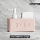 Modernes Küchenzubehör-Set – Seifenspender mit Pumpe und Schwammhalter