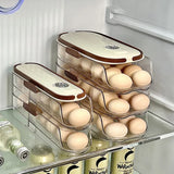 FrischeEi Rollender Eierhalter – Mehrstufiger Eierorganizer für Kühlschrank | Automatischer Eier-Spender | Stapelbare Eieraufbewahrung