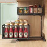 Ausziehbarer Küchen Unterschrank Organizer 2 Ebenen – L-förmiger Spülenschrank Korb | Stauraum Maximieren | Stahlregal