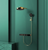 Unterputz-Duschsystem mit Thermostat und Regendusche in Goldoptik – Hochwertige Komplettlösung für Ihr Badezimmer