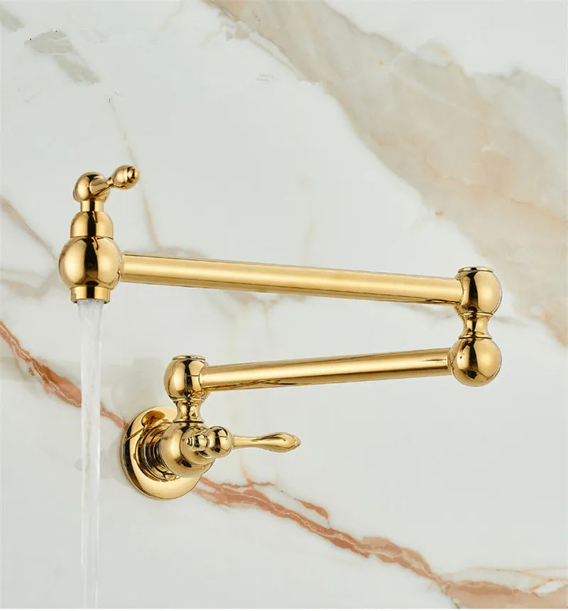 RoyalPour – Luxus Wandarmatur Gold Ausziehbarer Pot Filler