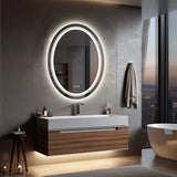 Luxuriöser ovaler LED-Badezimmerspiegel | 60 x 80 cm | Touch-Steuerung & Antibeschlag