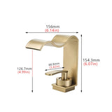 Goldglanz Waschtischarmatur mit Wasserfallauslauf und Einhebelmischer