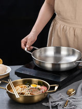 GastroPan – Edelstahl Saucen- & Paellapfanne mit Griff