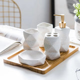 Badezimmer-Zubehörset aus Keramik | Skandinavischer Stil