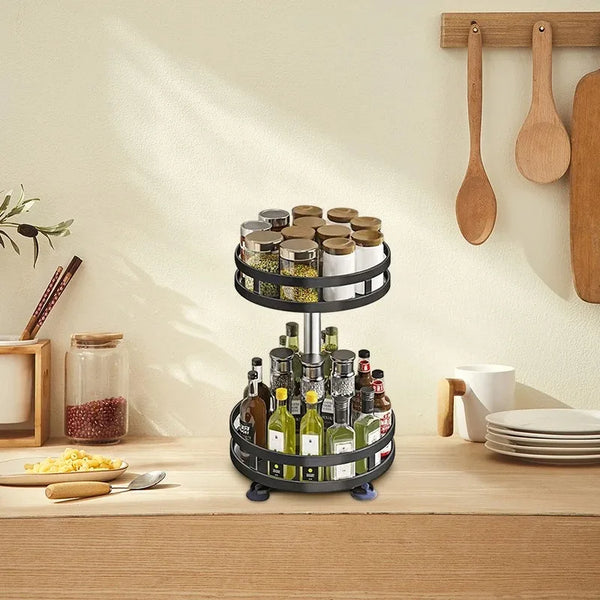 SpiceTurn Pro – 360° Drehbarer Gewürzregal-Organizer für die Küche