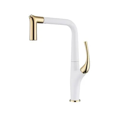 AquaLuxe – Luxus Ausziehbare Küchenarmatur in Gebürstetem Gold & Schwarz