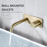 RoséLinea Wand-Waschtischarmatur – Messing-Wandarmatur für Waschbecken | Warm- und Kaltwassermischer | Elegante Badarmatur in Roségold
