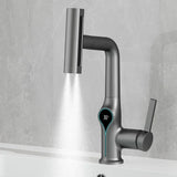 AquaGlow Wasserfall-Waschtischarmatur mit digitaler Temperaturanzeige