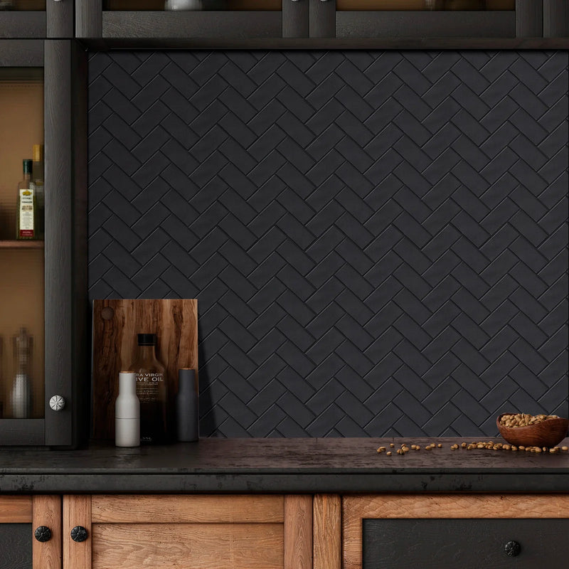 Herringbone Luxe – Selbstklebende Wandfliesen