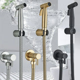 AquaClean Schwarzer Bidet-Wasserhahn – Edelstahl WC-Duschkopf Wandmontage Shattaf Set