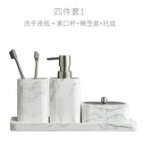 Vierteiliges Badezimmer-Accessoire-Set – Marmoroptik