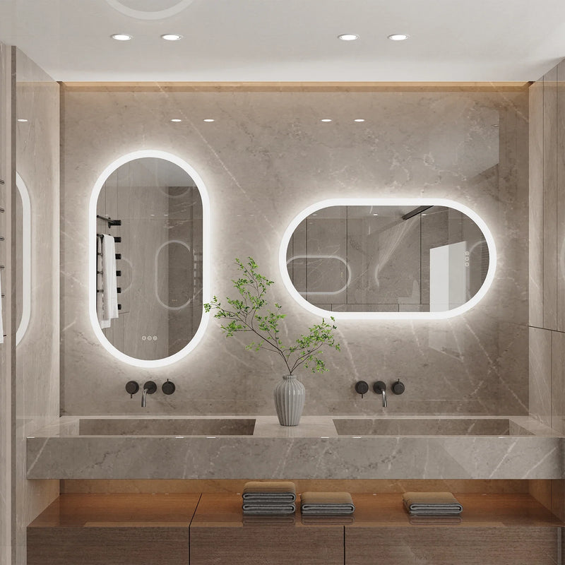 Ovaler LED-Badezimmerspiegel | 80x50 / 100x50 / 120x60 cm | Antibeschlag & dimmbares Licht