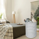 EcoStore Wäschekorb – Faltbarer Canvas & Leinen Wäschekorb mit Griffen und Kordelzug