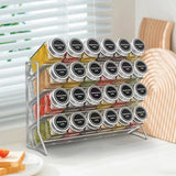 4-stufiges Gewürzregal Wand Edelstahl – Küchen Organizer | Platzsparendes Wandregal | Vorratshalter ohne Gläser