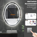 Luxuriöser ovaler LED-Badezimmerspiegel | 60 x 80 cm | Touch-Steuerung & Antibeschlag