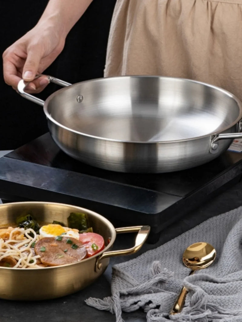GastroPan – Edelstahl Saucen- & Paellapfanne mit Griff