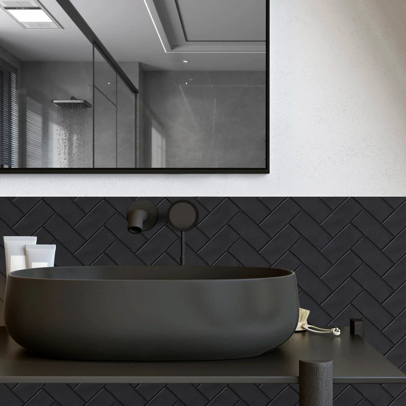 Herringbone Luxe – Selbstklebende Wandfliesen