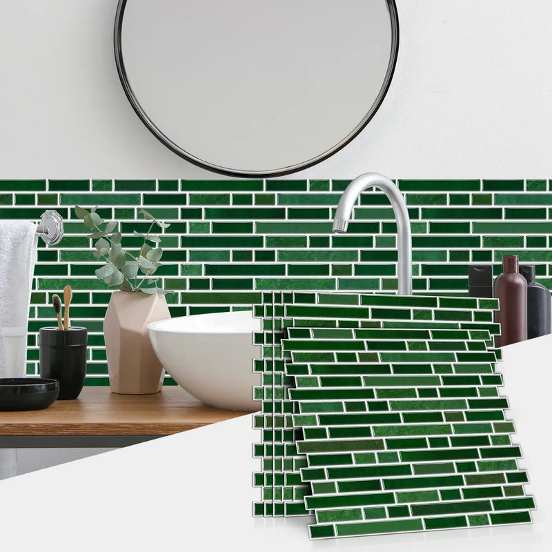 LuxeMarmer Marmoroptik Wandaufkleber Schwarz-Weiß – Selbstklebende, Wasserfeste Fliesenfolie (1–12 Stück)